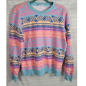 Chubbies Aztec Southwestern Crew Neck Pullover Sweatshirt, sz Medium